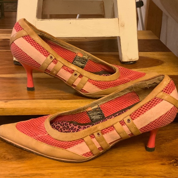 Diesel Pink & Tan Piretta Heels - Picture 3 of 6